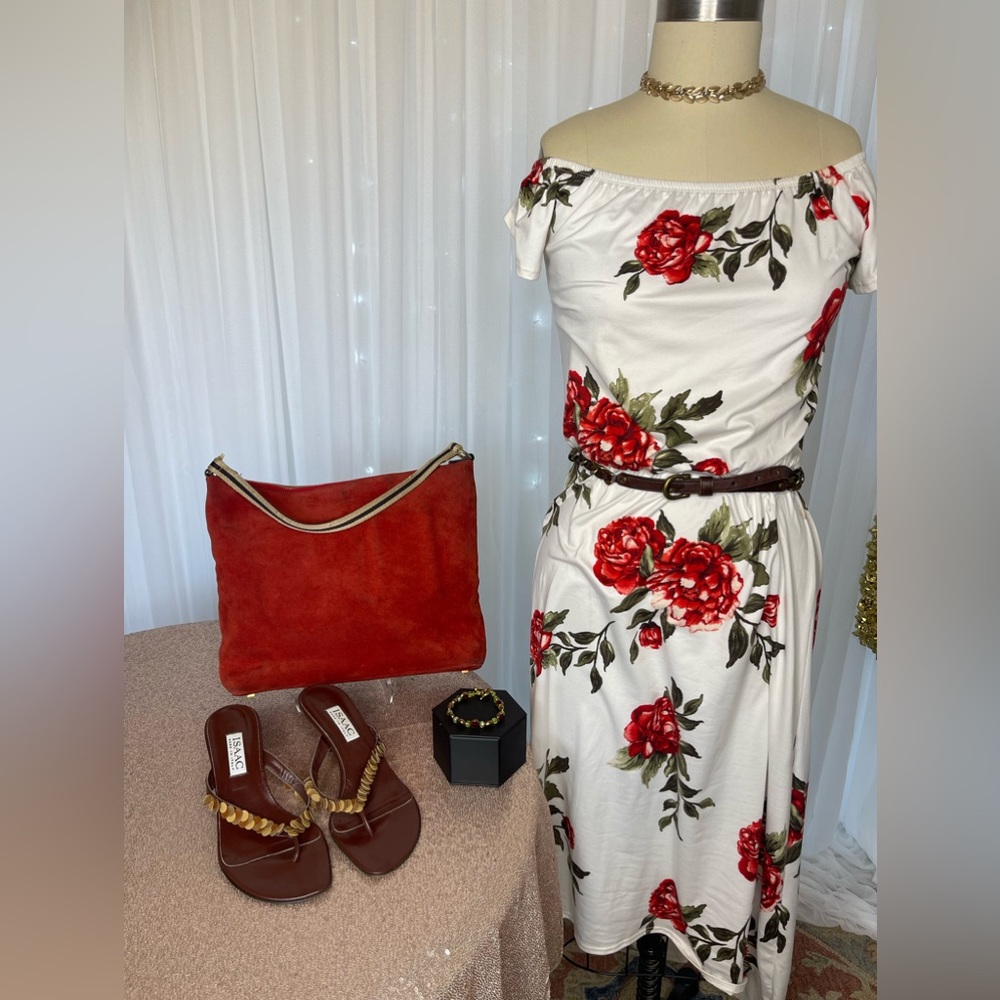 TMG New York High Low Off the shoulder Floral Dress